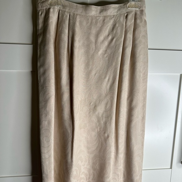 VTG Y2k Kasper ASL Skirt Suit 8 Ivory Brocade button Lined Career Classic Pocket - Picture 12 of 16